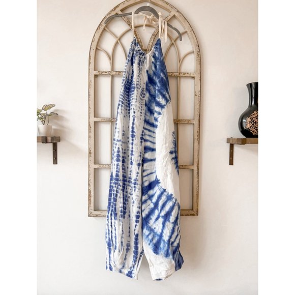 Free People Linen Moody Blues One Piece Halter Jumpsuit - Picture 4 of 11